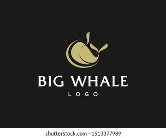 Whale logo design. Simple symbol vector. Flat style logo.