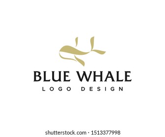 Whale logo design. Simple symbol vector. Flat style logo.