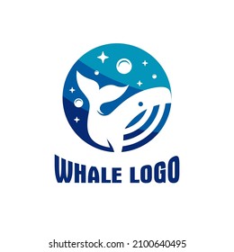 Whale Logo Design Template Inspiration, Vector Illustration.