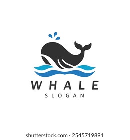 Modelo de design de logotipo de baleia isolado 