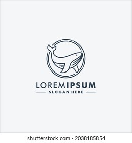 Whale logo design vector animal icon logotype