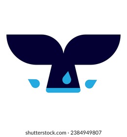 Whale logo design in vector graphics.