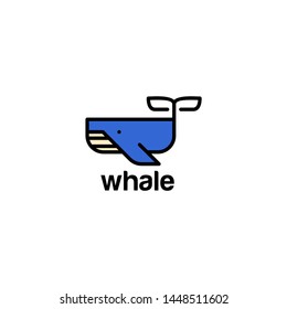 Whale Logo Design Vector Template