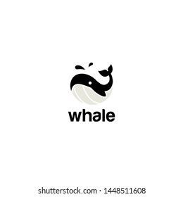 Whale Logo Design Vector Template