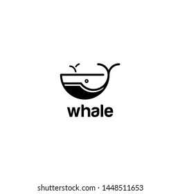 Whale Logo Design Vector Template