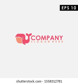 Whale Logo Design Vector Template. Modern Design. Vector Illustration