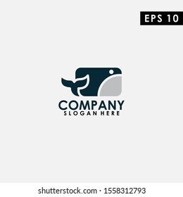 Whale Logo Design Vector Template. Modern Design. Vector Illustration