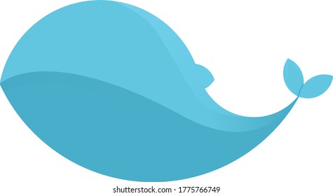whale logo falt design vector