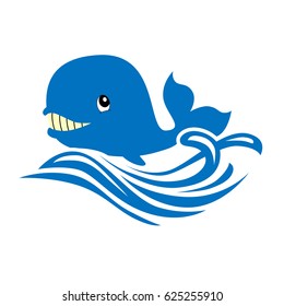 whale logo. fish