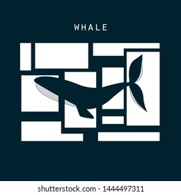 whale logo in the frame and text