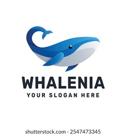 Whale logo gradient colorful vector icon illustration