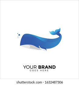 whale logo gradient and elegant