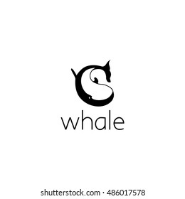 whale logo graphic design concept. Editable whale element, can be used as logotype, icon, template in web and print 