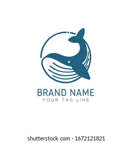 Whale logo. Humpback icon. Vector illustration, EPS 10
