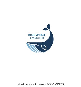 Whale logo. Humpback icon. Vector illustration, EPS 8.