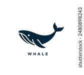 whale logo icon design template