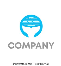 whale logo icon design template sign