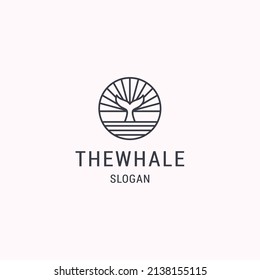 Whale logo icon design template vector illustration