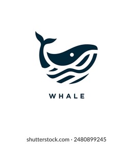 whale logo icon design template