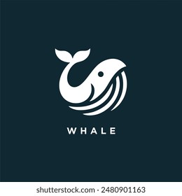 whale logo icon design template