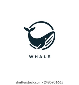 whale logo icon design template