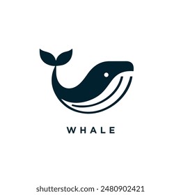 whale logo icon design template