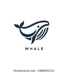 whale logo icon design template