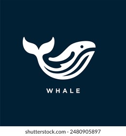 whale logo icon design template