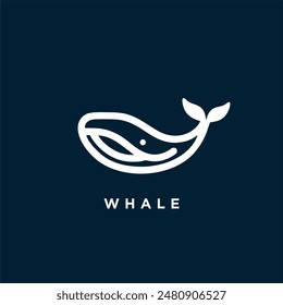 whale logo icon design template