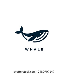 whale logo icon design template