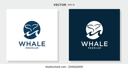  whale Logo icon design. Vector graphic design template element.