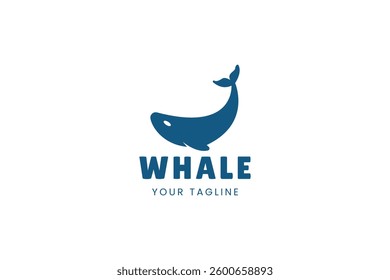 Whale logo icon illustration, simple logo for branding