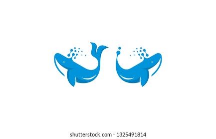 whale logo icon vector technology