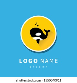 Whale logo illustration template vector