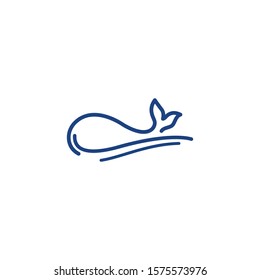 Whale logo illustration vector flat design