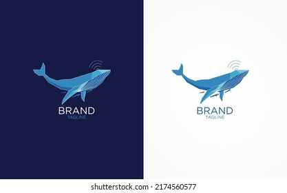 whale logo illustration, for your promotional media branding purposes