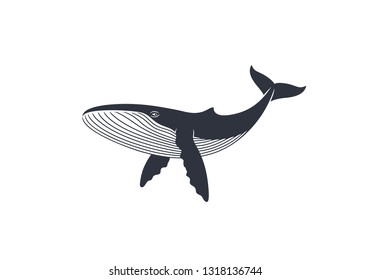 Whale logo. Isolated whale on white background


