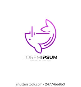 The whale logo often spouts water, line style logos