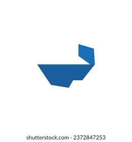 Whale logo with polygon style and white background