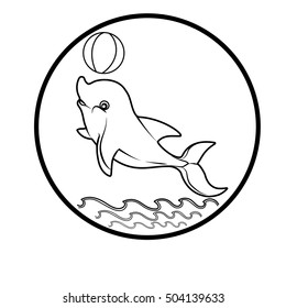 Whale logo retrench signs symbols icon cartoon design abstract illustration
