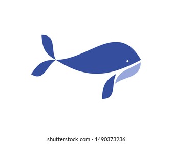 Whale logo simple design vector. simple flat whale logo design. logo for brand, business, event, company