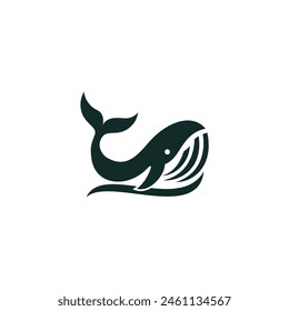 The whale logo is simple, minimalist and modern