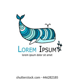 Whale logo, sketch for your design