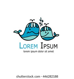 Whale logo, sketch for your design