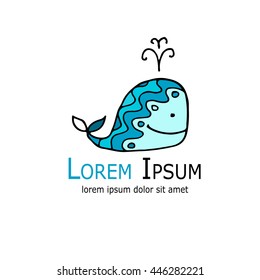Whale logo, sketch for your design
