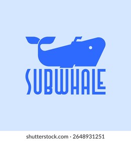 Logotipo de baleia, Logotipo de submarino, um logotipo que mostra empresa única, forte e profunda como uma baleia