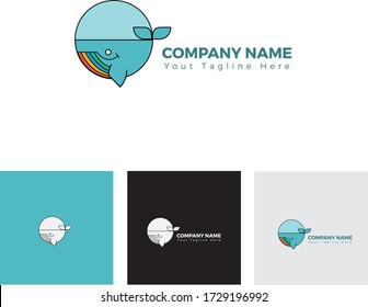Plantilla de logotipo de ballena para cualquier propósito