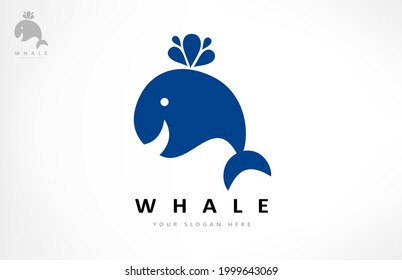 Whale logo vector. Animal marine mammals design.