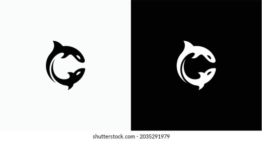 Whale logo vector icon illustration
