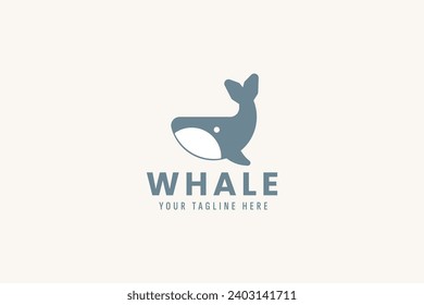 ilustración de icono del vector del logotipo de ballena